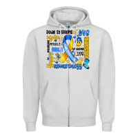 Dove Grey down syndrome awareness typography Zipper Hoodie - Artiststas