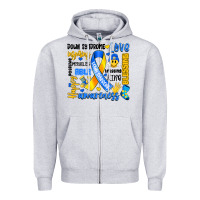 Heather Grey down syndrome awareness typography Zipper Hoodie - Artiststas