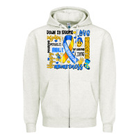 Oatmeal Heather down syndrome awareness typography Zipper Hoodie - Artiststas