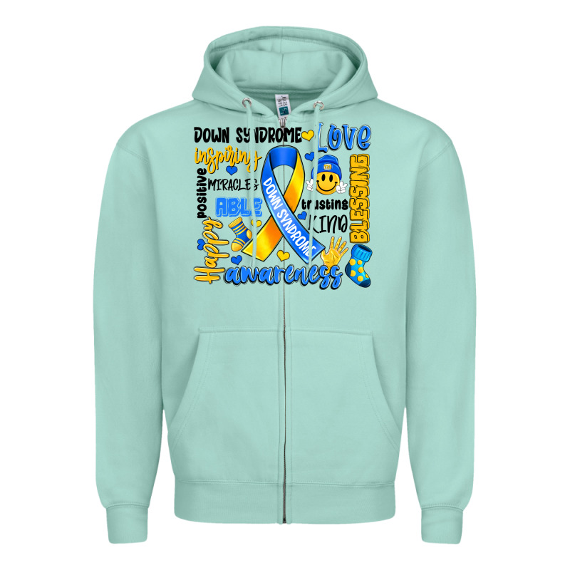 Down Syndrome Awareness Typography Zipper Hoodie by Artiststas | Teevron