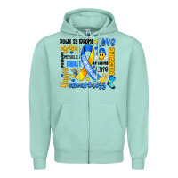 Seafoam down syndrome awareness typography Zipper Hoodie - Artiststas