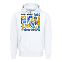 White down syndrome awareness typography Zipper Hoodie - Artiststas