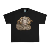 Black merino wool sheep head Urban Heavy Tee - LillyAllenDesigns