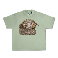 Oil Green merino wool sheep head Urban Heavy Tee - LillyAllenDesigns