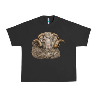 Pigment Black merino wool sheep head Urban Heavy Tee - LillyAllenDesigns