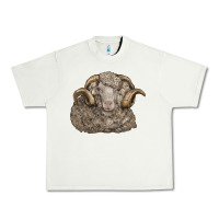 Pistachio merino wool sheep head Urban Heavy Tee - LillyAllenDesigns