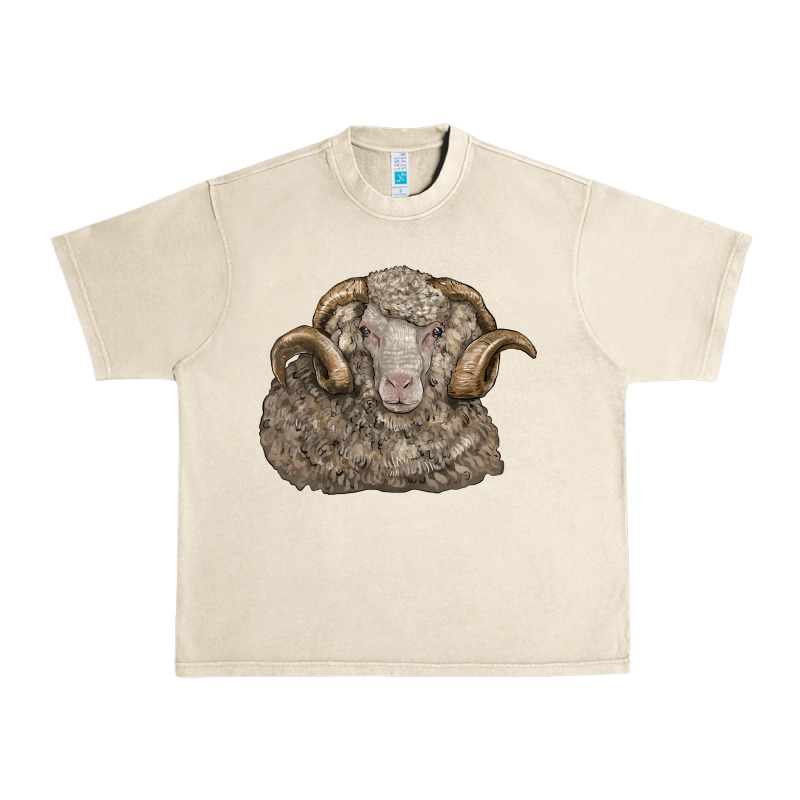Merino Wool Sheep Head Urban Heavy Tee by LillyAllenDesigns | Teevron