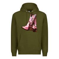 Army Green Cowgirl boots Premium Hoodie - HowdyJamesFarm