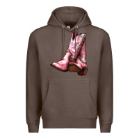 Coffee Cowgirl boots Premium Hoodie - HowdyJamesFarm