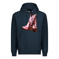 Navy Cowgirl boots Premium Hoodie - HowdyJamesFarm