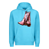 Ocean Blue Cowgirl boots Premium Hoodie - HowdyJamesFarm