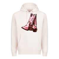 Pale Pink Cowgirl boots Premium Hoodie - HowdyJamesFarm