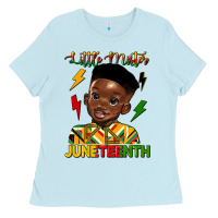 Baby Blue little mister juneteenth Ladies Tee - HRA Design Shop