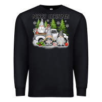 Black merry christmas gnomes Premium Sweatshirt - texasbilliewilder