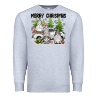 Heather Grey merry christmas gnomes Premium Sweatshirt - texasbilliewilder