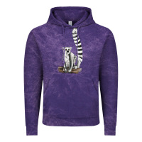 Cloud Purple Ringtail Cat Vintage Hoodie - LillyAllenDesigns