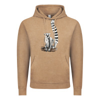 Vintage Coffee Ringtail Cat Vintage Hoodie - LillyAllenDesigns