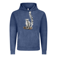Vintage Denim Ringtail Cat Vintage Hoodie - LillyAllenDesigns