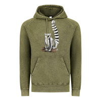 Vintage Olive Ringtail Cat Vintage Hoodie - LillyAllenDesigns