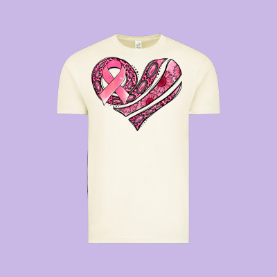 Breast Cancer Awareness Heart Vintage Tee Designed By Jasminsmagicworld