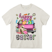 Cream Bunny Happy Easter truck Easter Day Heavy Core Tee - Neo Western