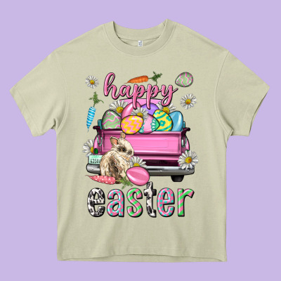 Bunny Happy Easter Truck Easter Day Heavy Core Tee Designed By Neo Western