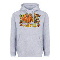 Heather Grey Love Fall Y'all Heavyweight Hoodie - texasbilliewilder