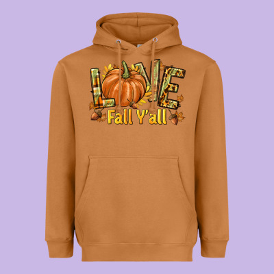 Love Fall Y'all Heavyweight Hoodie Designed By Texasbilliewilder