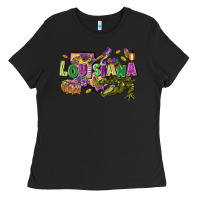 Black louisiana mardi gras Ladies Tee - FaDigitalArtStudio