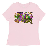 Bubblegum Pink louisiana mardi gras Ladies Tee - FaDigitalArtStudio