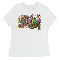 White louisiana mardi gras Ladies Tee - FaDigitalArtStudio