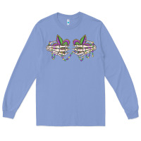 Colony Blue skeleton hands mardi gras Long Sleeve Tee - MaliasSmallBusiness