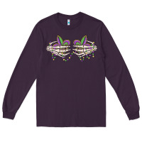 Plum skeleton hands mardi gras Long Sleeve Tee - MaliasSmallBusiness