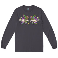 Smoke skeleton hands mardi gras Long Sleeve Tee - MaliasSmallBusiness