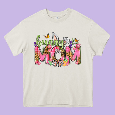 Bunny Mom Easter Day Heavy Core Tee Designed By Neo Western