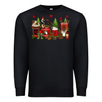 Black Christmas coffee cups Premium Sweatshirt - texasbilliewilder