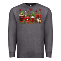 Charcoal Heather Christmas coffee cups Premium Sweatshirt - texasbilliewilder