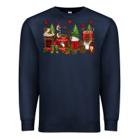 Navy Christmas coffee cups Premium Sweatshirt - texasbilliewilder