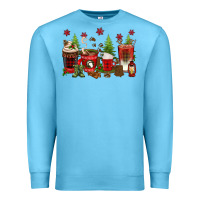 Ocean Blue Christmas coffee cups Premium Sweatshirt - texasbilliewilder