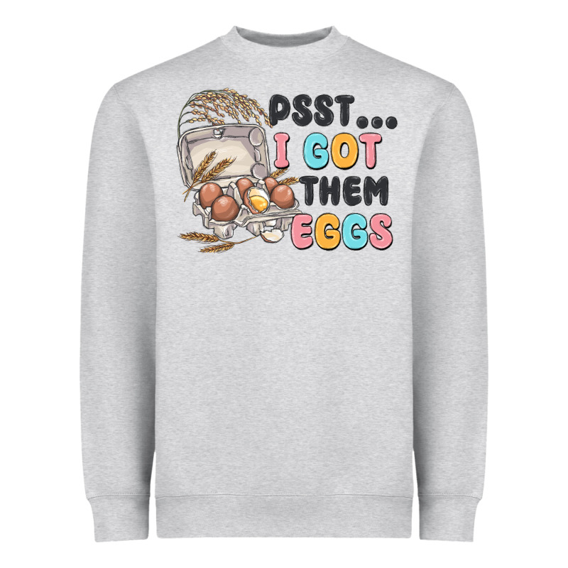 Psst I Got Them Eggs Heavyweight Sweatshirt by MaliasSmallBusiness | Teevron