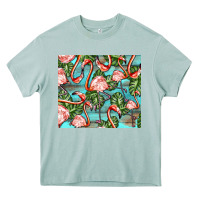 Arona flamingos with leaves Heavy Core Tee - BarkalooDesign