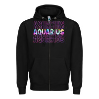 Black aquarius Zipper Hoodie - Artiststas