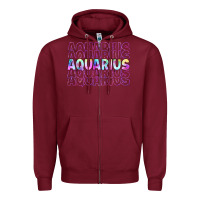 Burgundy aquarius Zipper Hoodie - Artiststas