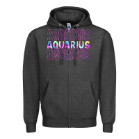 Charcoal Heather aquarius Zipper Hoodie - Artiststas