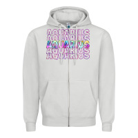 Dove Grey aquarius Zipper Hoodie - Artiststas