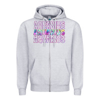 Heather Grey aquarius Zipper Hoodie - Artiststas