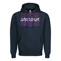 Navy aquarius Zipper Hoodie - Artiststas