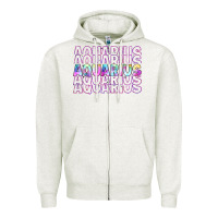 Oatmeal Heather aquarius Zipper Hoodie - Artiststas