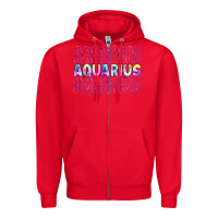 Red aquarius Zipper Hoodie - Artiststas