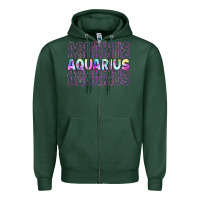 Sports Green aquarius Zipper Hoodie - Artiststas